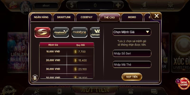 Hướng dẫn chi tiết cách thực hiện Sunwin nạp tiền